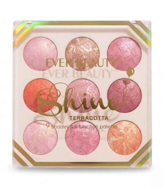 Ever Beauty Terracotta Palette 3×1 - باليت تيراكوتا 9 درجات بلاشر وهايلايتر وآيشادو