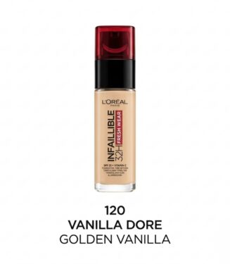 L'Oréal Paris Infallible 32H Fresh Wear Foundation 120 Vanilla Dore - كريم أساس لوريال