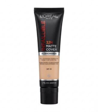 L'Oréal Paris Infaillible 32H Matte Cover Foundation – 175 Sand (Cool Undertone) | Full Coverage Matte Long Wear - كريم أساس لوريال باريس