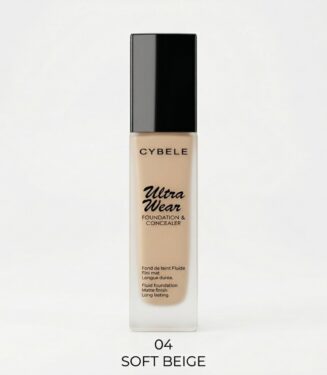Cybele Ultra Wear Foundation & Concealer – 04 Soft Beige | Medium Coverage Satin Matte 2-in-1 Long Wear - كريم أساس سيبيل الترا وير