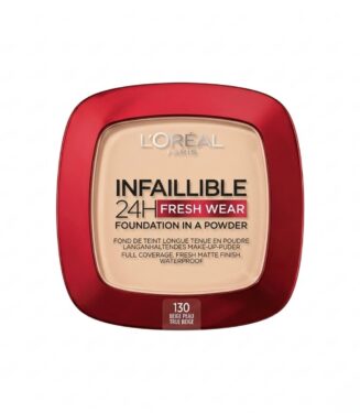 L'Oréal Infallible 24H Fresh Wear Foundation in a Powder 130 True Beige - لوريال انفاليبل كومباكت باودر