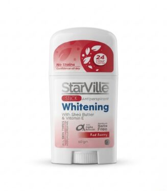 StarVille Whitening Antiperspirant Stick (Red Berry) with Shea Butter & Vitamin E - ستارفيل ستيك تفتيح ومضاد للتعرق (ريد بيري) بزبدة الشيا