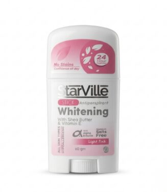 StarVille Whitening Antiperspirant Stick (Light Pink) with Shea Butter & Vitamin E - ستارفيل ستيك تفتيح ومضاد للتعرق (لايت بينك) بزبدة الشيا