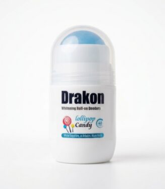 Drakon Whitening Roll-on Deodorant (Lollipop Candy) with White Sapphire & Alpha Arbutin - دراكون رول أون لتفتيح البشرة ومزيل لرائحة العرق برائحة لولي بوب كاندي