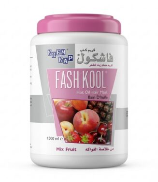Fash Kool Hot Oil Hair Mask with Mix Fruit Extract 1500ml - فاشكول كريم حمام زيت للشعر بخلاصة الفواكه 1500 مل