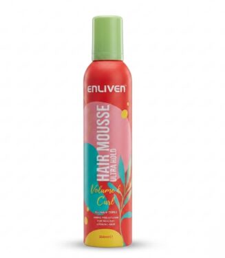Enliven Hair Mousse Ultra Hold Volume & Curl with Amino Pro-Vitamin 300ml - إنلايفن موس شعر قوي جداً للكثافة والتموجات بالأمينو برو فيتامين 300 مل