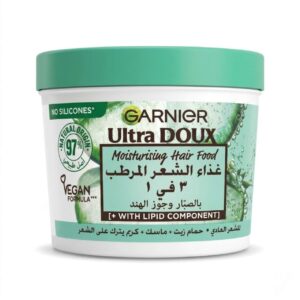 Garnier Ultra Doux Moisturising Aloe Vera & Coconut 3-in-1 Hair Food 390ml - غارنييه الترا دو غذاء الشعر المرطب 3 في 1 بالصبار وجوز الهند 390 مل