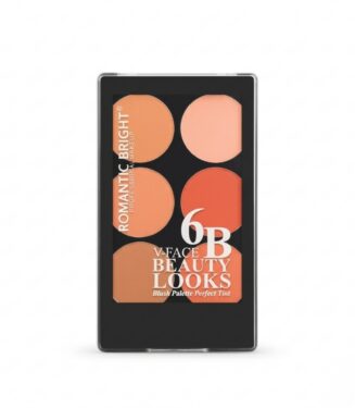 ROMANTIC BRIGHT 6B V-Face Beauty Looks Blush Palette - Perfect Tint - باليت أحمر خدود رومانتيك برايت درجات متنوعة لمظهر وجه محدد ومشرق