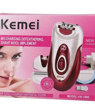 Kemei 3-in-1 Rechargeable Women's Hair Removal System KM-1888 - كيمي ماكينة إزالة وحلاقة الشعر النسائية القابلة للشحن 3 في 1