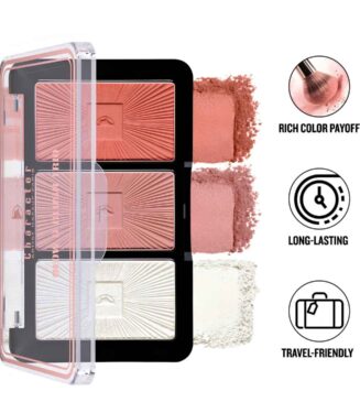 Character - Glow & Blush Trio Palette - كاركتر - باليت "جلو أند بلاش تريو" للخدود والهايلايتر